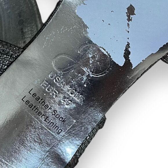 Adrianna Papell 10 silver slate sparkle formal strappy heels platform evening - Picture 8 of 13